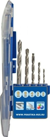 Набор сверл по металлу ПРАКТИКА "Профи", 5 шт, 2,3,4,5,6 мм, ПРО [640-230]