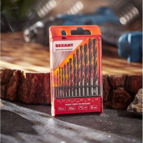 Набор сверл по металлу REXANT HSS (1.5-6.5 мм) 13 шт. [91-0631]