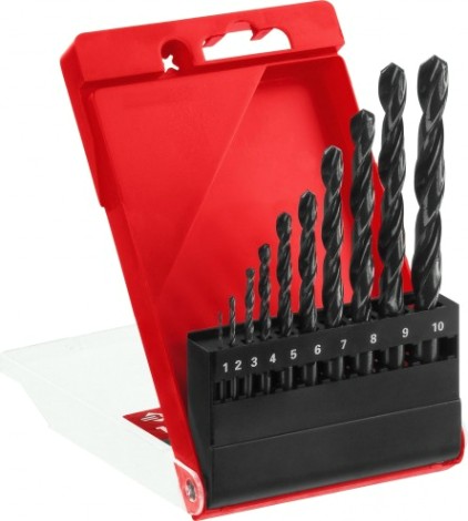 Набор сверл по металлу ЗУБР МАСТЕР 10шт (1-10мм), сталь р4м2, [29605-H10]