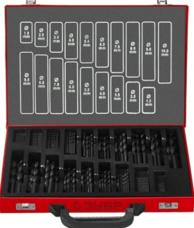 Набор сверл по металлу ЗУБР МАСТЕР 170шт. (1-10мм) [29605-H170]