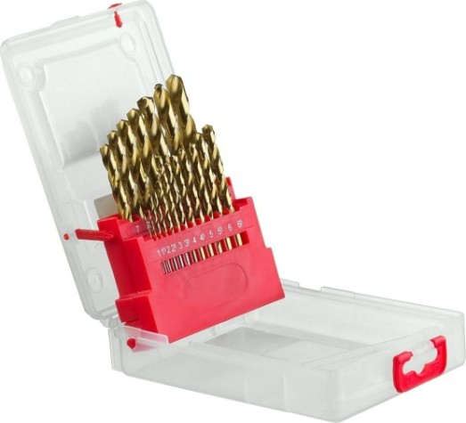 Набор сверл по металлу ЗУБР ПРОФЕССИОНАЛ титан 19шт(1-10мм), сталь р6м5, класс а, титиновое [29617-H19_z01]