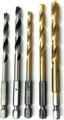 Набор сверл универсальных MAKITA D-20769 по дереву и металлу 1/4", 5 шт.
