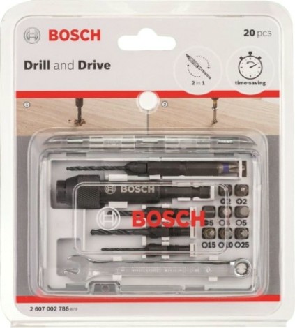 Набор сверл универсальный BOSCH Drill-Drive 20 шт оснастки [2607002786]