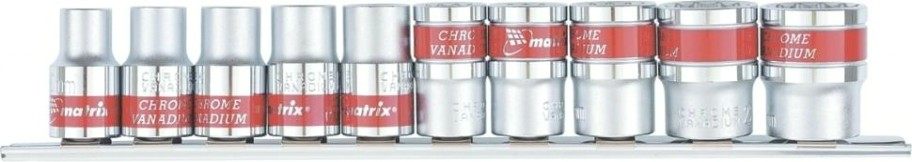 Набор торцевых головок 12 гранных, 1/2" MATRIX 10-24 мм, 10 предметов, 13596 [13596]