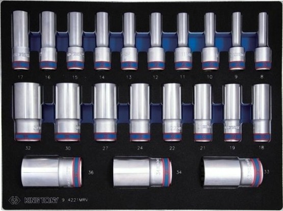 Набор торцевых головок KING TONY 21 предмет ложемент 9-4221MRV [9-4221MRV]