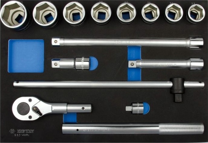 Набор торцевых головок с принадлежностями KING TONY 14 предметов ложемент 9-6314MRV [9-6314MRV]