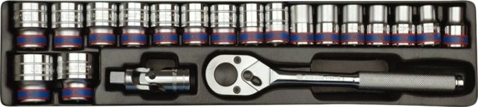 Набор торцевых головок с принадлежностями KING TONY 20 предметов ложемент 9-4319MR [9-4319MR]