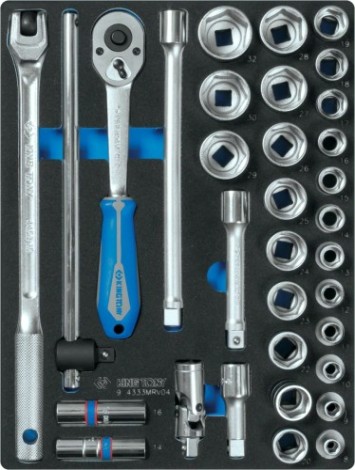 Набор торцевых головок с принадлежностями KING TONY 33 предмета ложемент 9-4333MRV04 [9-4333MRV04]