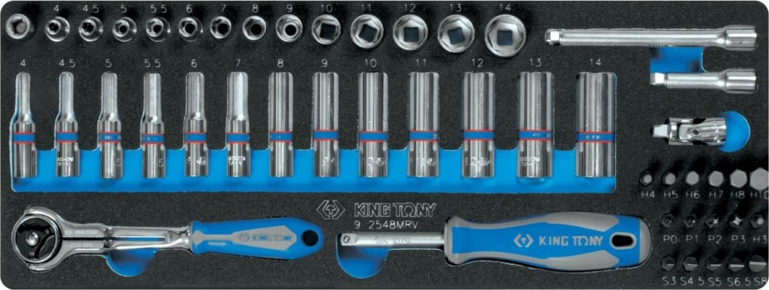 Набор торцевых головок с принадлежностями KING TONY 48 предметов ложемент 9-2548MRV [9-2548MRV]