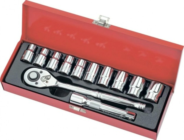 Набор торцевых головок с трещеткой 1/2" MATRIX 10-24 мм, 12 предметов, 13526 [13526]