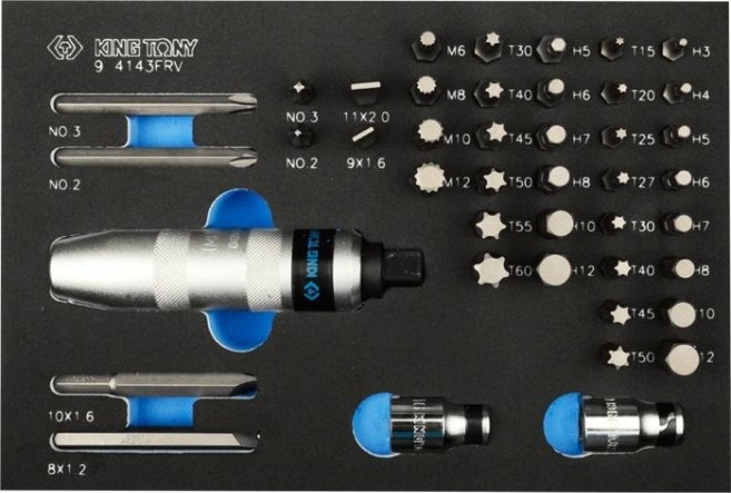 Набор торцевых насадок KING TONY 43 предмета ложемент 9-4143FRV [9-4143FRV]