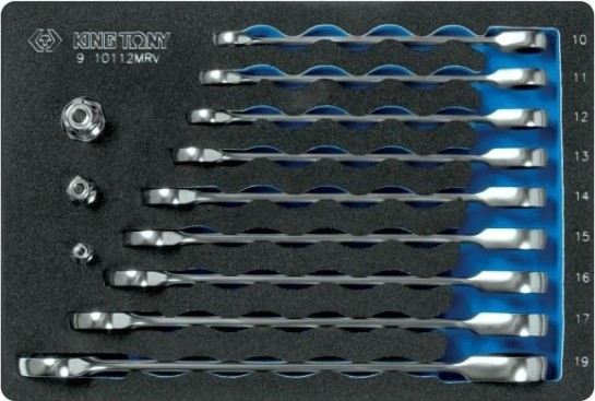 Набор трещоточных комбинированных ключей KING TONY 12 предметов ложемент 9-10112MRV [9-10112MRV]