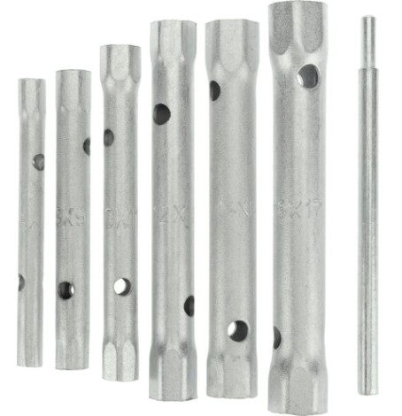 Набор трубчатых ключей REXANT 12-5874-2 8х17мм, вороток, оцинкованные, 6 шт Набор трубчатых ключей REXANT 12-5874-2 8х17мм, вороток, оцинкованные, 6 шт