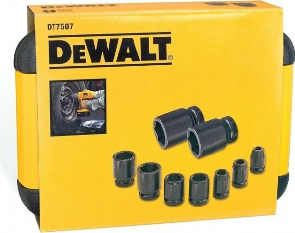 Набор ударных головок 1/2" DeWALT DT7507 1/2", 9 предметов [DT7507-QZ]