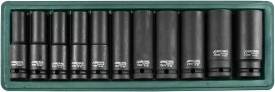 Набор ударных головок 1/2" JONNESWAY S03AD4111S 1/2"DR, 10-24 мм, 11 предметов [047193]