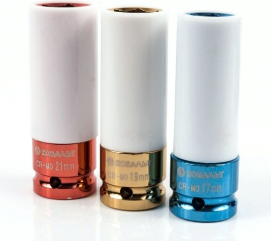 Набор ударных головок 1/2" Кобальт 010301-03 торцевых, cr-mo (3 шт.) кейс