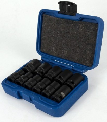 Набор ударных головок 1/2" Кобальт 010302-11 торцевых, cr-mo (11 шт.) кейс