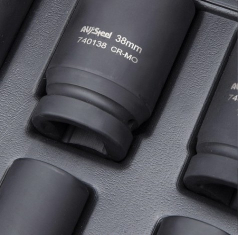 Набор ударных головок 1" AV Steel AV-741408 удлиненных 22-41мм, 8шт.