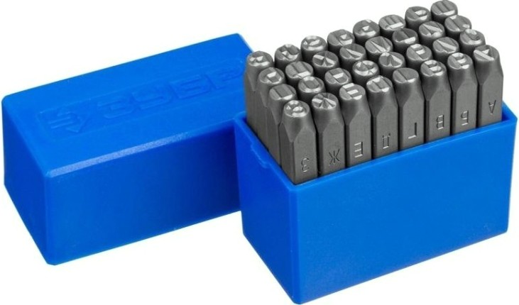 Набор ударных клейм ЗУБР ПРОФЕССИОНАЛ буквенные кириллица, шрифт 6мм [21503-06_z01]