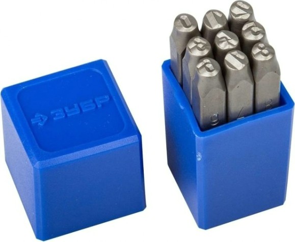 Набор ударных клейм ЗУБР ПРОФЕССИОНАЛ цифровые арабские, шрифт 5мм [21501-05_z01]