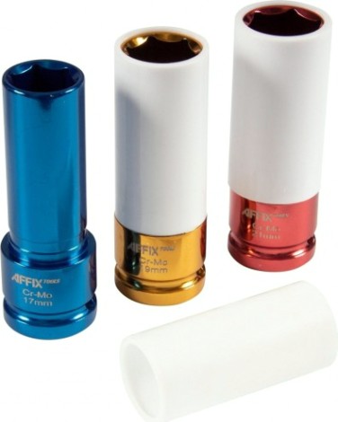 Набор ударных шестигранных головок 1/2" Affix AF00643C глубоких, 17, 19, 21 мм, кейс