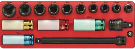 Набор ударных торцевых головок в лотке МАСТАК 5-05416 16 предметов