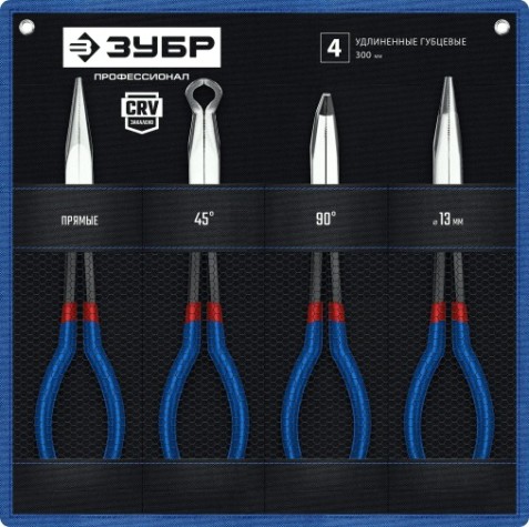 Набор удлиненного губцевого инструмента ЗУБР 4 шт [22026]