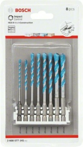 Набор универсальных сверл BOSCH HEX-9 Multi Construction [2608577141]