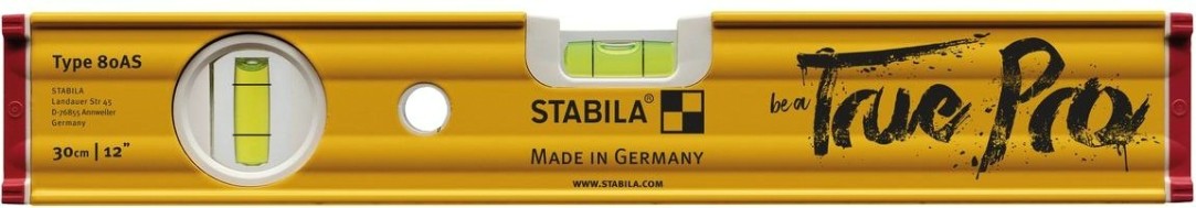 Набор уровней STABILA тип 80AS (30, 60, 100 см + брелок) TruePro Edition в сумке [19582]