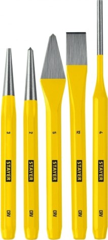 Набор зубил и кернеров STAYER 21077-H5 HERCULES в пластиковом держателе, 5 пр.
