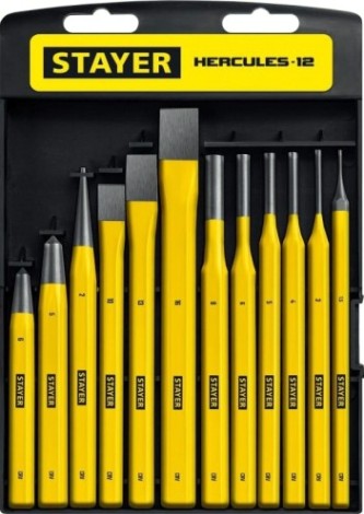 Набор зубил и кернеров STAYER HERCULES 12 предметов [21077-H12]