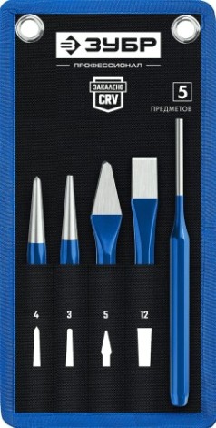 Набор зубил и кернеров ЗУБР Профессионал, 21070-H5 в чехле, 5 предметов [21070-H5]