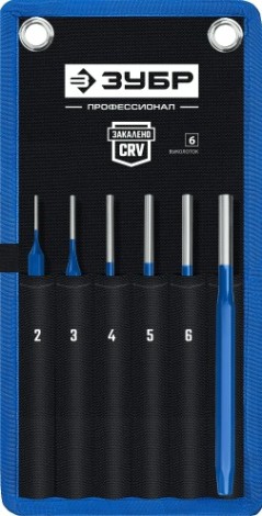 Набор зубил и выколоток ЗУБР Профессионал, 21070-H6 в чехле, 6 предметов [21070-H6]