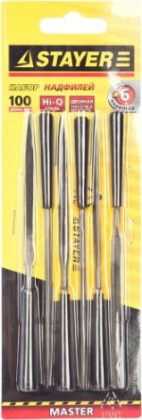 Надфиль STAYER MASTER набор ручка из пвх, 100мм, 6шт [1603-10-H6_z01]