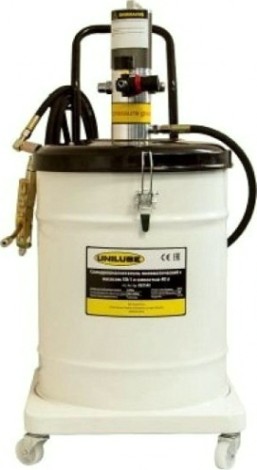 Нагнетатель смазки Unilube UG7540 пневматический (50:1) с емкостью 40 кг, шланг Нагнетатель смазки Unilube UG7540 пневматический (50:1) с емкостью 40 кг, шланг