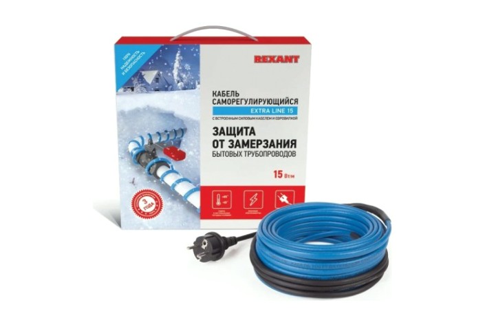 Нагревательный кабель REXANT 15MSR-PB саморегулирующийся на трубу 2м/30Вт [51-0616]