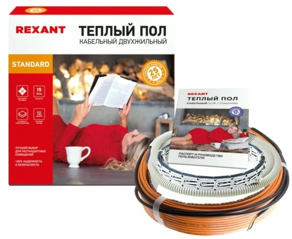 Нагревательный кабель REXANT Standard RND -160-2400 (в стяжку) двухжильный [51-0522-3]