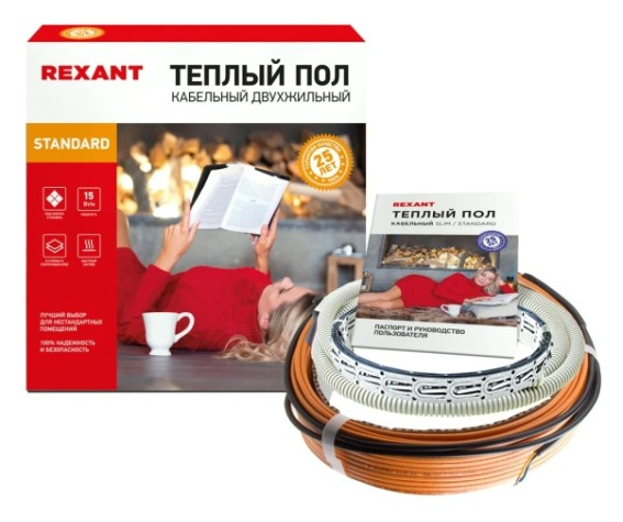 Нагревательный кабель REXANT Standard RND -40-600 (в стяжку) двухжильный [51-0515-3]