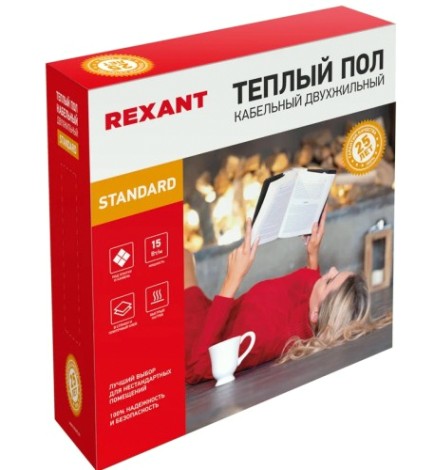 Нагревательный кабель REXANT Standard RND -40-600 (в стяжку) двухжильный [51-0515-3]