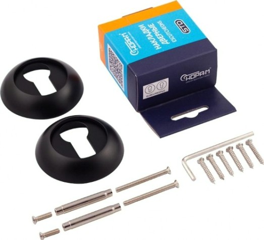 Накладка дверная НОРА-М НК-A на цилиндр "Черная" [17248]