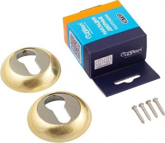 Накладка дверная НОРА-М НК-A на цилиндр "Матовое золото" [7643]