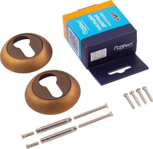 Накладка дверная НОРА-М НК-A на цилиндр " Матовый кофе" [15493]