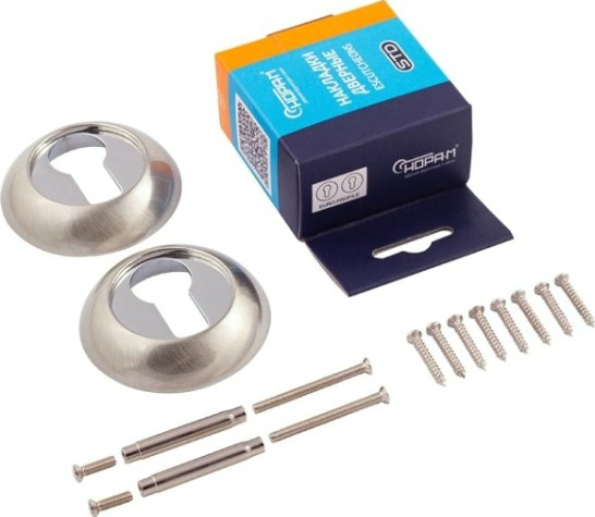 Накладка дверная НОРА-М НК-A на цилиндр "Матовый никель" [7645]