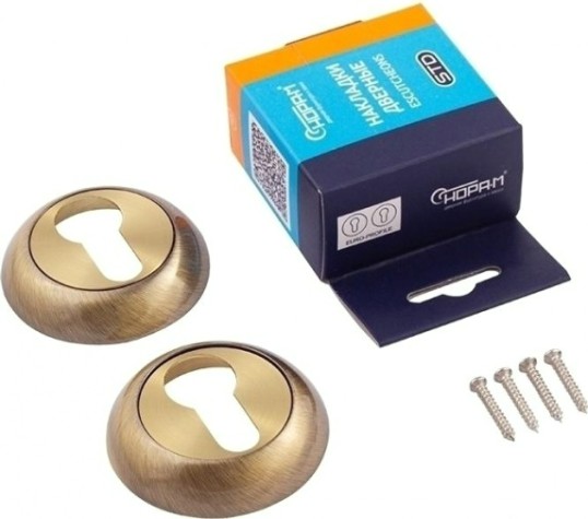 Накладка дверная НОРА-М НК-A на цилиндр "Старая бронза" [7968]