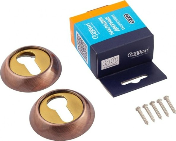 Накладка дверная НОРА-М НК-A на цилиндр "Старая медь" [7960]