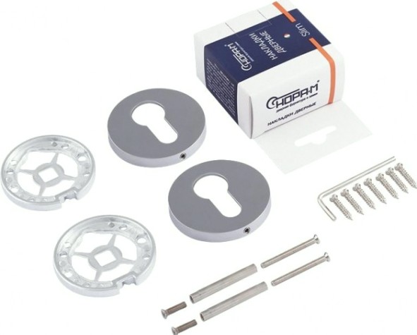 Накладка дверная НОРА-М НК-A Slim на цилиндр "Хром" [18653]