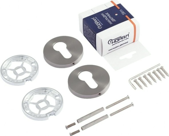 Накладка дверная НОРА-М НК-A Slim на цилиндр "Матовый никель" [18654]