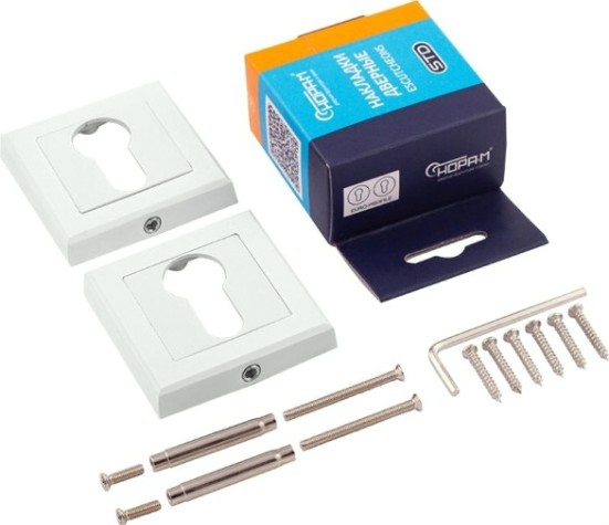 Накладка дверная НОРА-М НК-К на цилиндр "Белая" [17251]