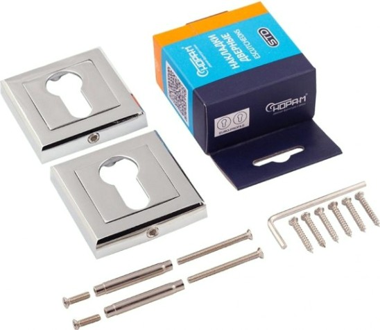 Накладка дверная НОРА-М НК-К на цилиндр "Хром" [15879]