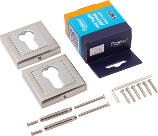 Накладка дверная НОРА-М НК-К на цилиндр "Матовый никель" [15496]